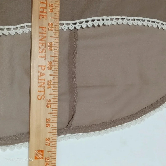 Umgee size Large Boho Peasant Sheer Brown Crochet Lace Top Blouse - Picture 10 of 10